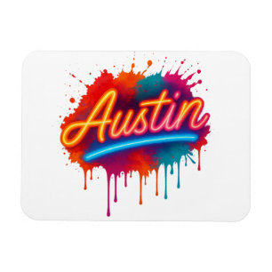 Austin Neon Street Art & Poster Design Magnet