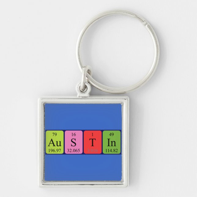 Austin periodic table name keyring (Front)