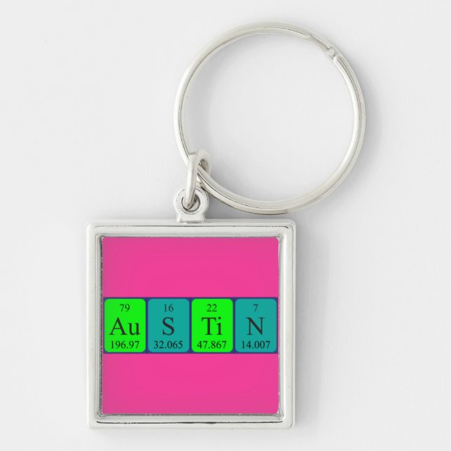 Austin periodic table name keyring (Front)