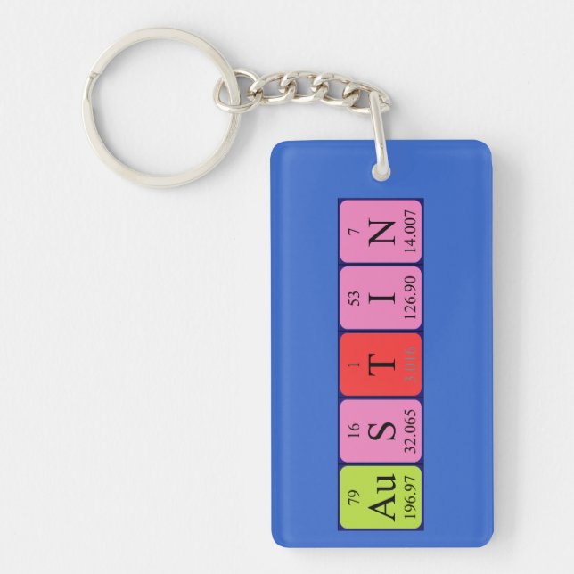 Austin periodic table name keyring (Front)