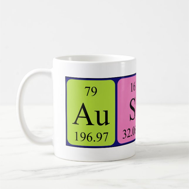 Austin periodic table name mug (Left)
