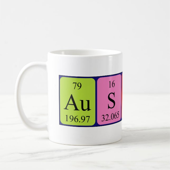 Austin periodic table name mug (Left)