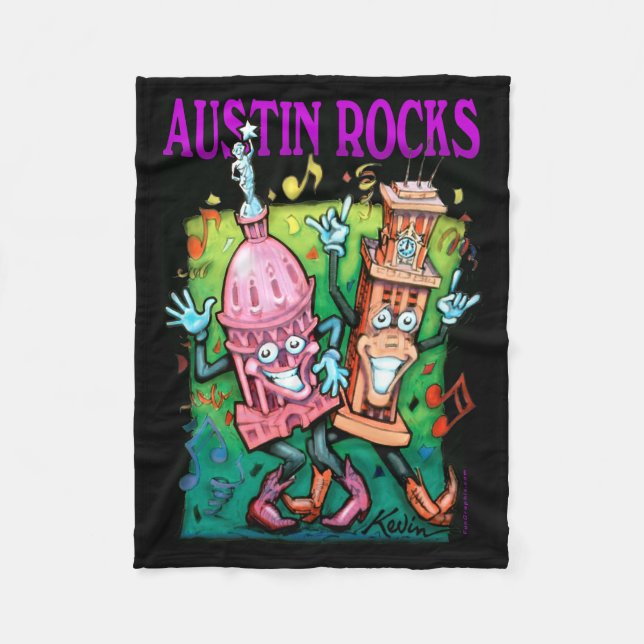 Austin Rocks Fleece Blanket (Front)