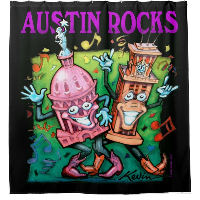 Austin Rocks Shower Curtain (Front)