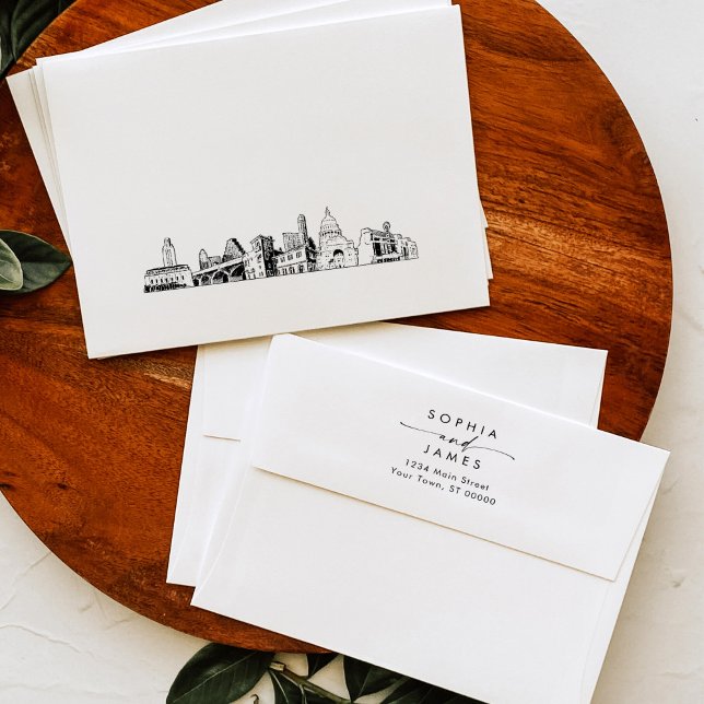 Austin Skyline Cityscape Wedding Envelope (Creator Uploaded)