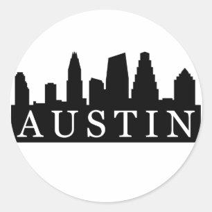 Austin Skyline Classic Round Sticker
