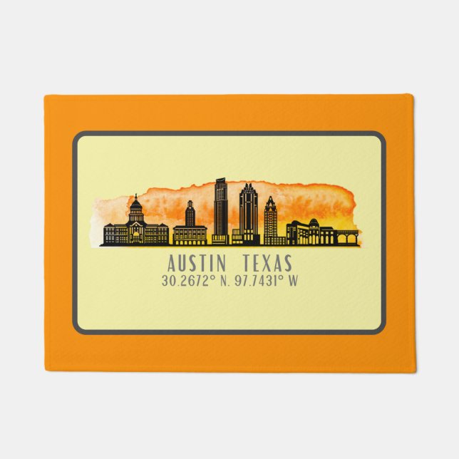 Austin Skyline Latitude  Doormat (Front)