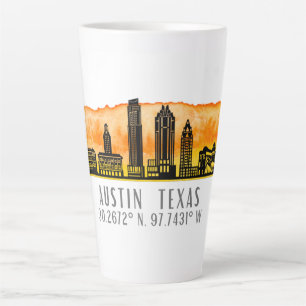 Austin Skyline Latitude  Latte Mug