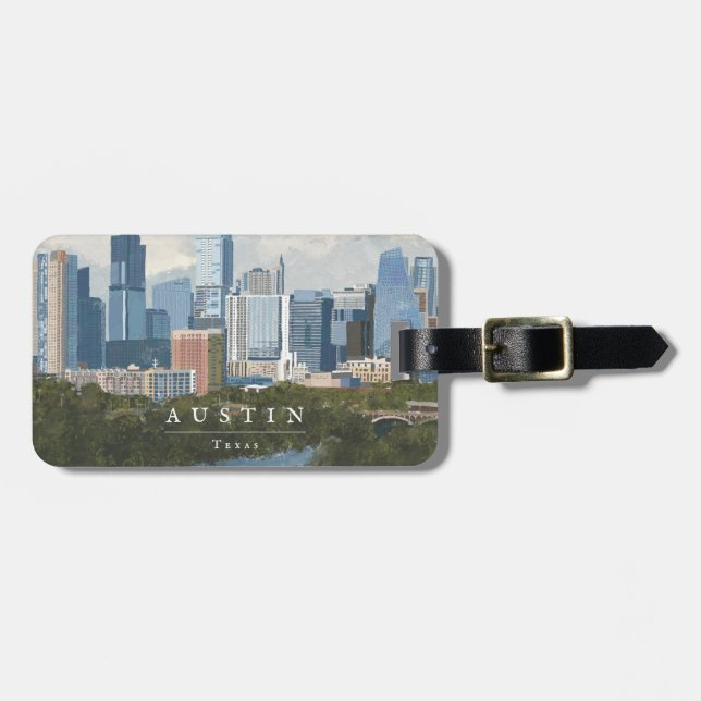 Austin Skyline Luggage Tag (Front Horizontal)