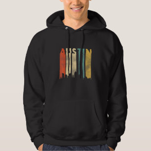 Austin Skyline Texas Usa Tx Vacation Retro Vintage Hoodie
