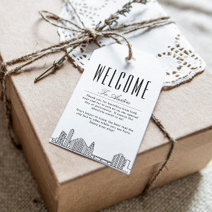 Austin Skyline   Welcome Message Gift Tags