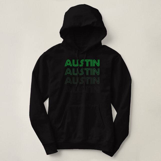 Austin Soccer Retro Style Colour Fade Futbol Club  Hoodie (Design Front)