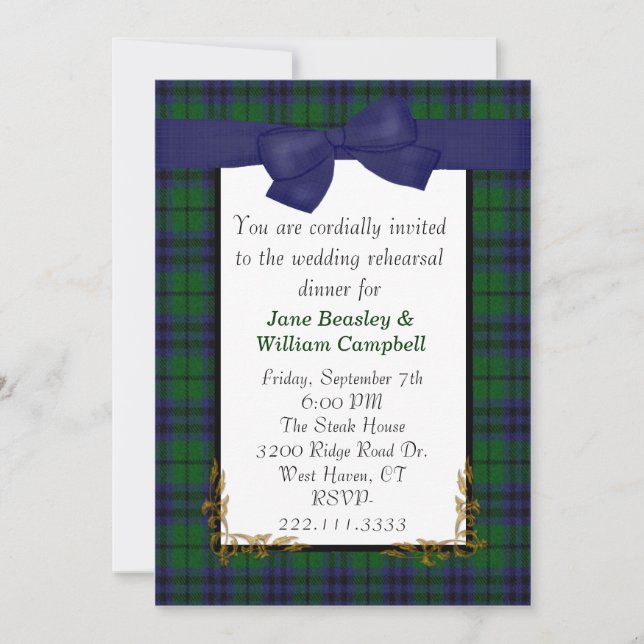 Austin Tartan Plaid Invitation (Front)