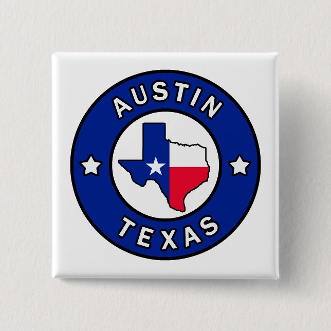 Austin Texas 15 Cm Square Badge (Front)