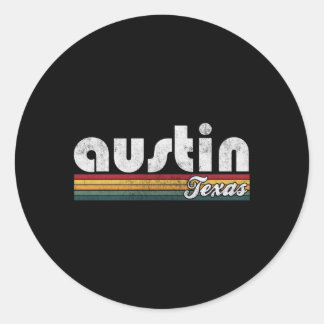 Austin Texas 70'S 80'S Style Classic Round Sticker