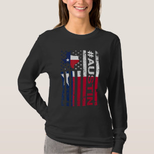 Austin Texas American Flag Texas State Usa Pride T-Shirt