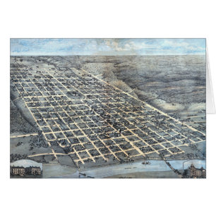 Austin, Texas Antique Aerial City Map from 1873