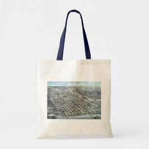 Austin, Texas Antique Aerial City Map from 1873 Tote Bag