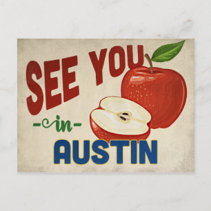 Austin Texas Apple - Vintage Travel Postcard