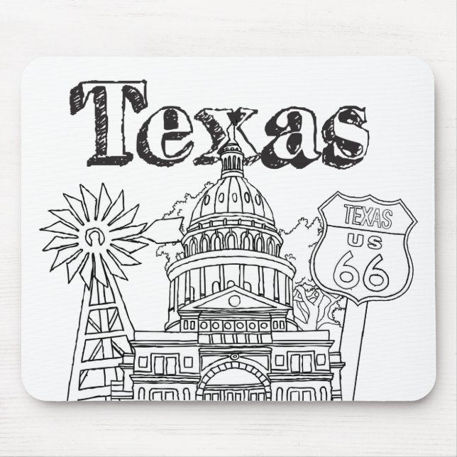 Austin Texas Art Vacation Texas Souvenir Design Mouse Mat (Front)