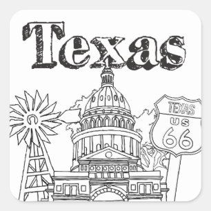 Austin Texas Art Vacation Texas Souvenir Design Square Sticker