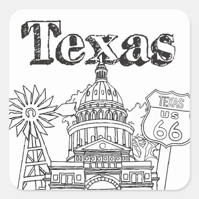 Austin Texas Art Vacation Texas Souvenir Design Square Sticker (Front)