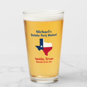 Austin Texas Bachelor Party Favour Beer Pint Glass