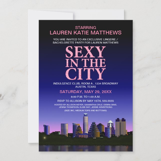 Austin Texas Bachelorette Movie Poster Invitation (Front)