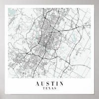 Austin Texas Blue Water Street Map