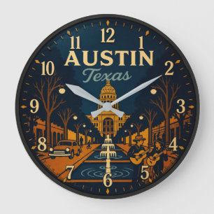 Austin Texas Capitol Plaza Large Clock