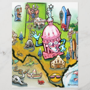 Austin Texas Cartoon Map