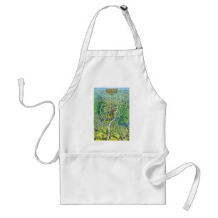 Austin Texas Cartoon Map Standard Apron