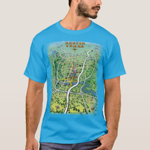 Austin Texas Cartoon Map T-Shirt