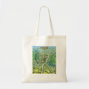 Austin Texas Cartoon Map Tote Bag