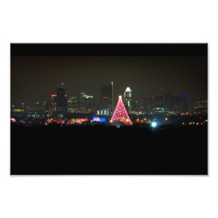 Austin Texas Christmas Trail of Lights Skyline Photo Print