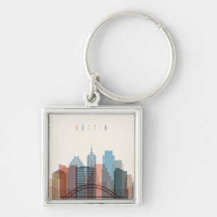 Austin, Texas City Skyline Key Ring