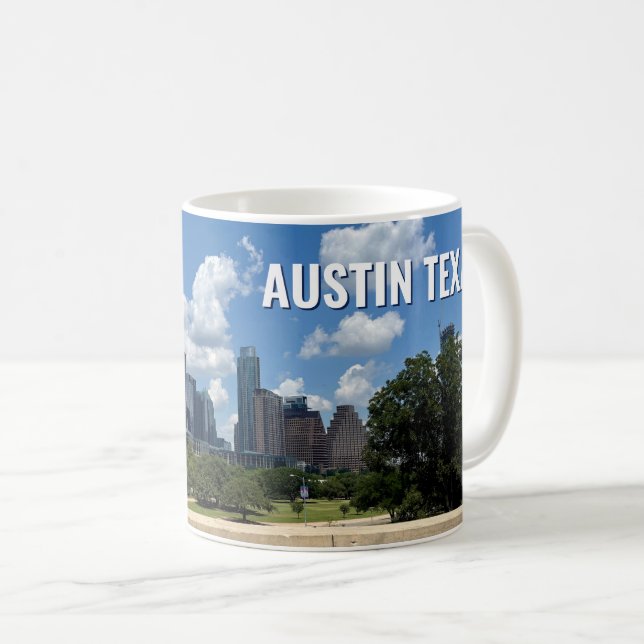 Austin Texas City Skyline Photography Coffee Mug (Front Right)
