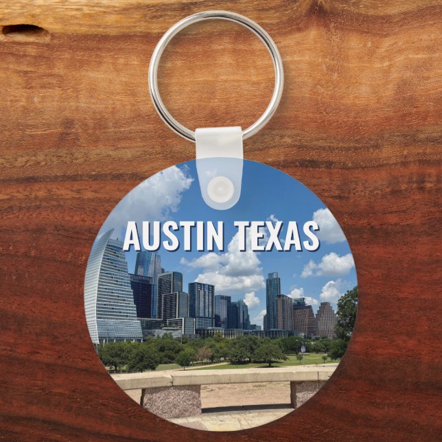 Austin Texas City Skyline Photography Key Ring (Front)