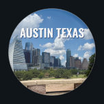 Austin Texas City Skyline Photography Magnet<br><div class="desc">This modern Austin Texas magnet features beautiful blue sky and clouds above the city skyline. All of the new buildings against the pretty green trees that epitomises the beauty of the urban downtown and nature of the place. Great travel keepsake gift for a visitor or a local Austinite that likes...</div>