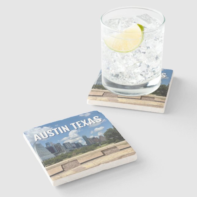 Austin Texas City Skyline Photography Stone Coaster (Side)