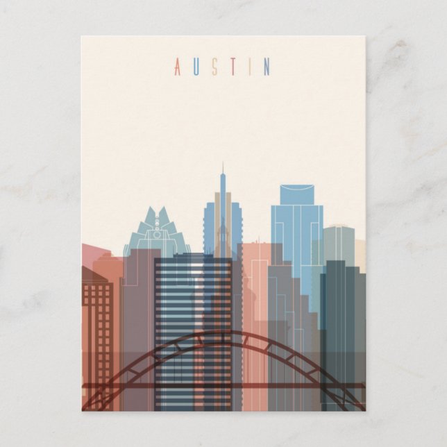 Austin, Texas | City Skyline Postcard (Front)