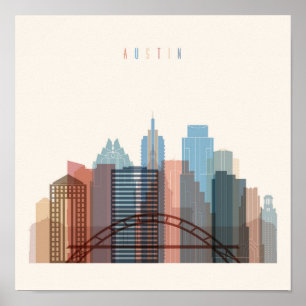 Austin, Texas City Skyline Poster