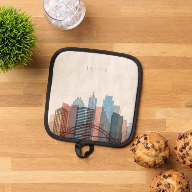 Austin, Texas | City Skyline Pot Holder (Top Down)