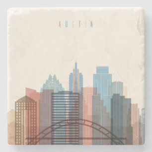 Austin, Texas   City Skyline Stone Coaster