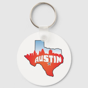 Austin Texas Cityscape Key Ring
