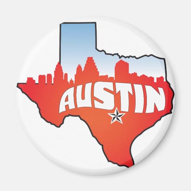 Austin Texas Cityscape Magnet (Front)