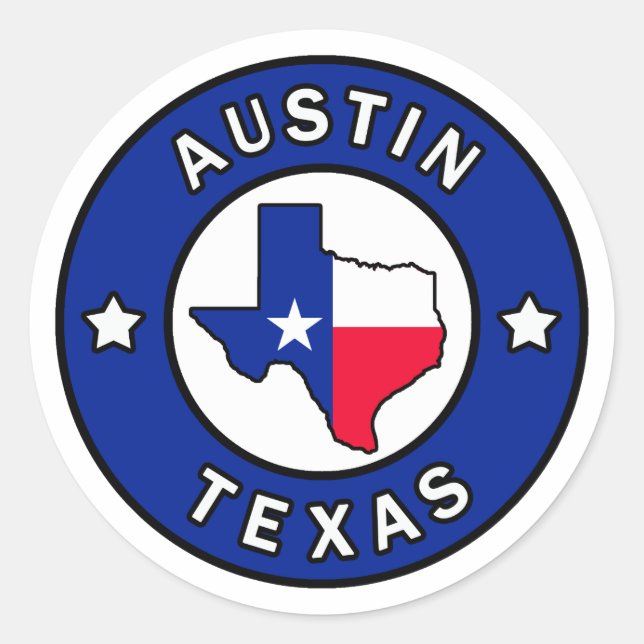 Austin Texas Classic Round Sticker (Front)