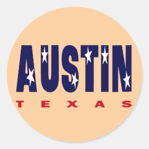 AUSTIN, TEXAS CLASSIC ROUND STICKER