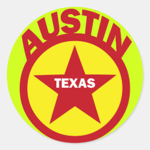 AUSTIN, TEXAS CLASSIC ROUND STICKER