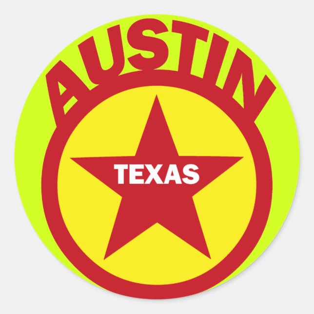 AUSTIN, TEXAS CLASSIC ROUND STICKER (Front)